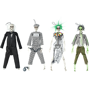Halloween skelet med tøj 40 cm - flere varianter - assorteret