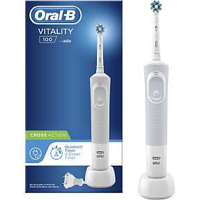 gå på arbejde Eller sammenholdt Oral-B Vitality 100 Cross Action elektrisk tandbørste - hvid | Køb på føtex .dk!