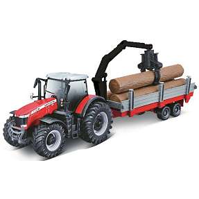 Burago massey ferguson 8740s 10 cmwith tree forwarder