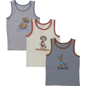 Paw Patrol 3-pak undertrøje str. 86/92 - beige/grå