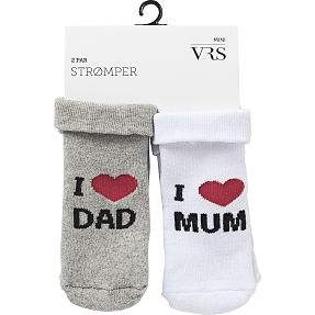 VRS baby 2-pak strømper str. 14-16 - multifarvet