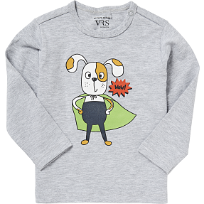 VRS baby T-shirt langærmet str. 80 - grå