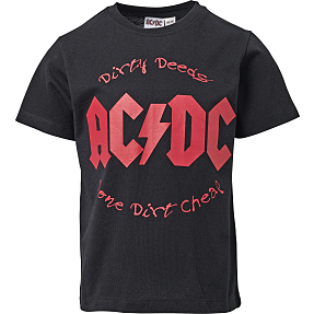 AC/DC T-shirt str. 98/104 - sort