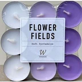 Windsor fyrfadslys med duft 18-pak - flower fields