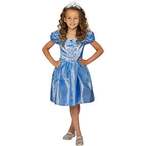 Blå prinsesse kostume - str. 104 cm