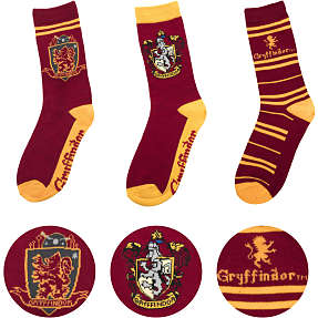 Harry Potter Gryffindor strømpesæt m. 3 par - børn