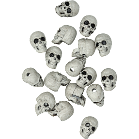 Halloween kranier 2,5x3 cm 17 pak - hvid