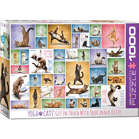 Puslespil Yoga Cats - 1000 brikker