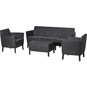 Salemo loungesæt - 3 pers. sofa, 2 stole og bord