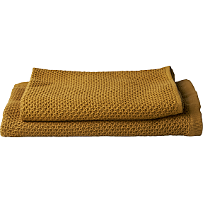 MAISON Lux vaffel Håndklæde - str. 70x140 cm - Karry Gul