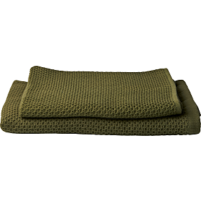 MAISON Lux vaffel Håndklæde - str. 50x100 cm - Grøn