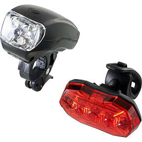 PUCH 5 LED cykellygte - for- og baglygte i sort