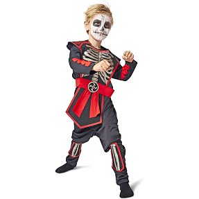 Halloween skelet ninja kostume str. 104