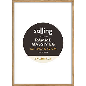 Ramme i massiv eg m. glas - 29,7x42 cm