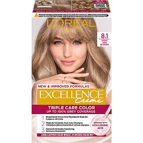 Permanent hårfarve 8.1 Light Ash Blonde m. pro-keratin, ceramid og kollagen
