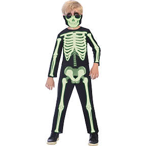 Halloween selvlysende skelet kostume