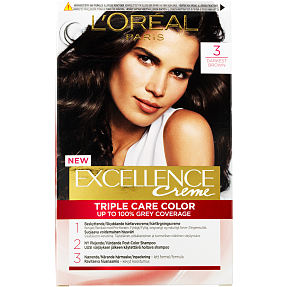 Permanent hårfarve 3 Dark Brown m. balsam m. pro-keratin, ceramid og kollagen