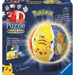 Pokémon natlampe 3D puslespil - 72 brikker