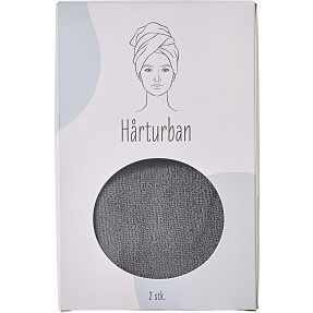 Håndklæde turban 2-pak - grå