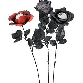 Halloween kunstig rose 42 cm - flere varianter - assorteret