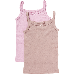 VRS børne 2-pak undertrøjer str. 110/116 - gammelrosa/pink