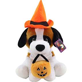 Halloween plys hund 38 cm - brun