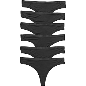 VRS dame 6-pak g-streng str. XL - sort