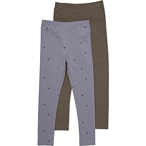 VRS børne 2-pak leggings str. 146 - lilla/brun