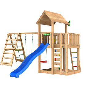 Jungle Gym Mansion 2.1 legetårn inkl. Climb Module, sand og rutsjebane
