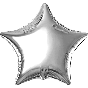 Folieballon stjerne Ø: 45 cm - sølv