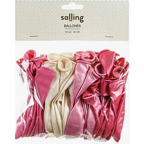 Salling latexballoner Ø: 30 cm 50-pak - rosa/hvid