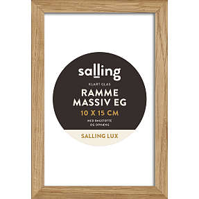 Ramme i massiv eg m. glas - 10x15 cm