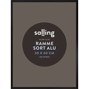 Sort ramme m. glas - 30x40 cm