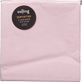 Salling ensfarvede servietter 40x40 cm 50-pak - rosa