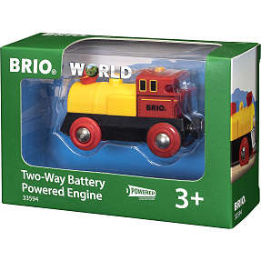 BRIO 33594 Batteridrevet tovejs lokomotiv, rødt/gult