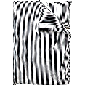 Mikrofiber sengetøj 140x200 cm - simpel sort strib