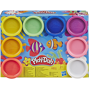 Sæt med 8 bøtter Play-Doh-modellervoks i regnbuefarver