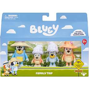 Bluey figurer familie telt-tur 4-pak