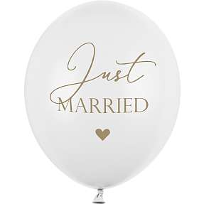 Balloner "Just Married" Ø:30 cm 6-pak
