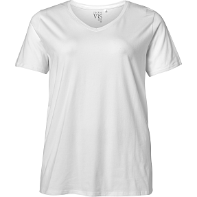 Dame T-shirt v-hals str. 54 - hvid