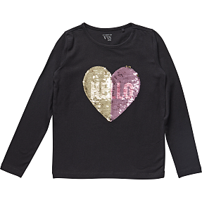 VRS børne T-shirt str. 98/104 - sort