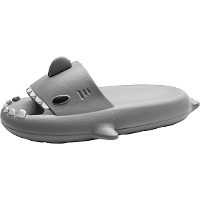 VRS børne haj slippers str. 34/35 - grå