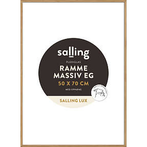 Ramme i massiv eg m. plexiglas - 50x70 cm