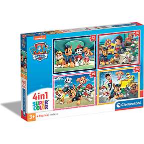 Paw Patrol puslespil 4i1 - 12, 16, 20 og 24 brikker