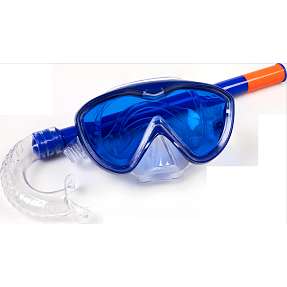 Juniordykkermaske med blå snorkel