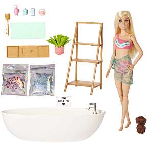 Barbie legesæt med dukke og badekar