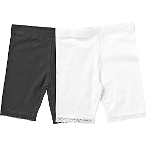 VRS børne 2-pak shorts str. 98/104 - sort/hvid