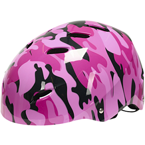 CSI skaterhjelm med camouflage 52-55 cm - pink