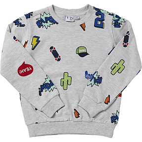 VRS børne sweatshirt str. 122/128 - grå