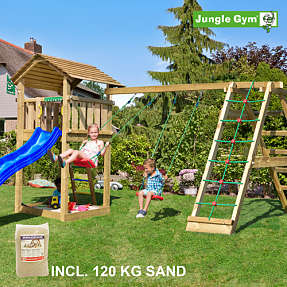 Jungle Gym Cottage legetårn komplet inkl. gynge og sand